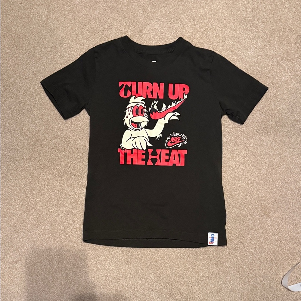 Nike Kids Black T-Shirt with Red Graphic